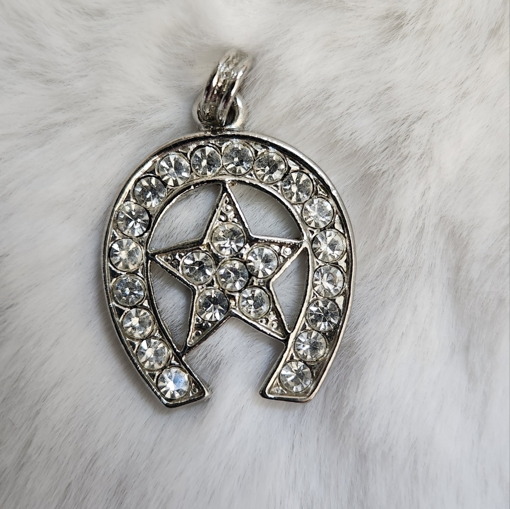 Vintage Star and Horseshoe Crystal Pendant
